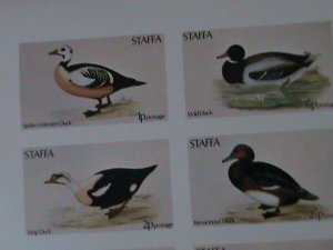 STAFFA-SCOTLAND- BEAUTIFUL LOVELY BIRDS- IMPERF-MNH-SHEET-VERY FINE-EST $12