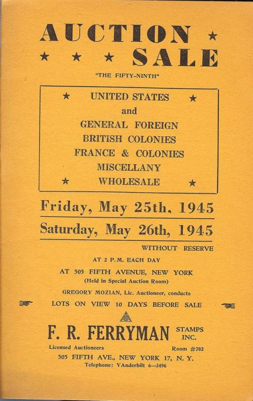 Ferryman: Sale # 59  -  United States & General Foreign, ...