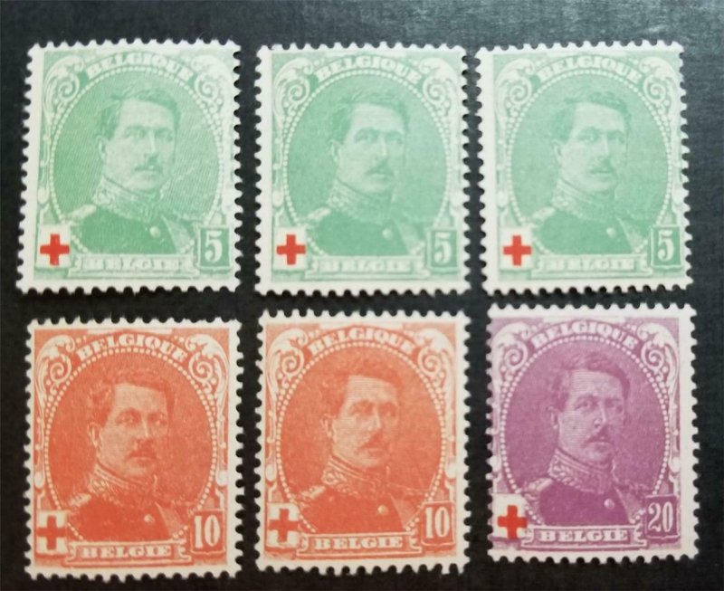 BELGIUM Semi-Postal Stamp Lot MH OG B25 B26 B27 1914 T30