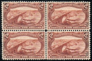 USA #293 VF to XF OG LH, Block, w/PF (01/17) CERT, an incredible well centere...