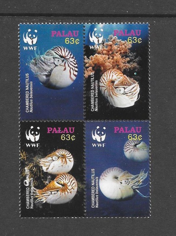 SHELLS - PAPAU #853  CHAMBERED NATILUS WWF   MNH