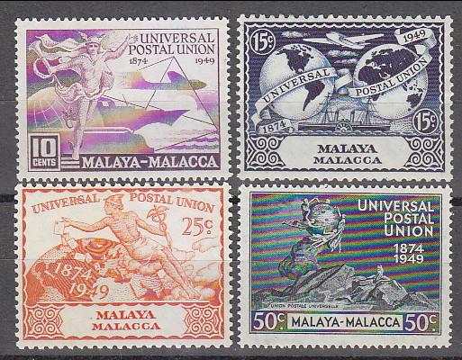 Malaya Malacca 1949 Sc 18-21 UPU MNH