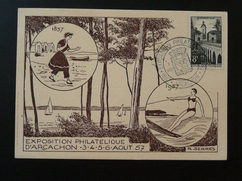 Arcachon philatelic fair commemorative card France 1957