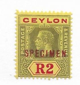 Ceylon Gibbons #316 bs Specimen MH - Stamp - CAT VALUE $40.00Gbp