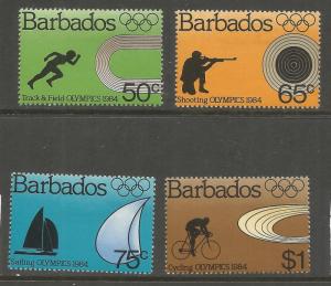 BARBADOS 623-626 MINT HINGED, 1984 OLYMPICS, LOS ANGELES