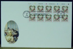 3144   USA   FDC   Fleetwood   # 3274a   Love - Bouquet Flowers      CV$ 10.00