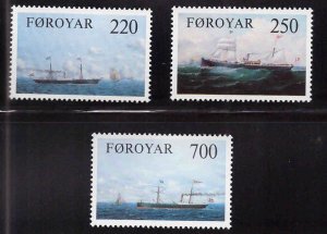 FAROE ISLANDS Scott 90-92 MNH** 1983 ship set