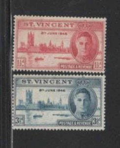 ST. VINCENT #152-153 1946 PEACE ISSUE MINT VF NH O.G  dd