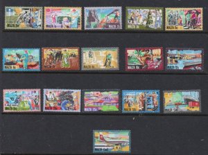 Malta Sc 592-607 1982 People & Industry long stamp set mint NH