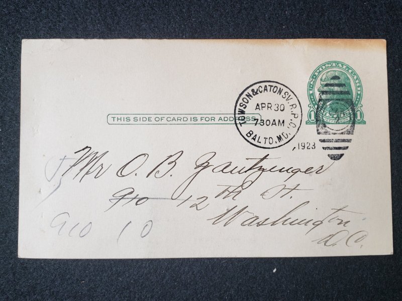 UX27. Jefferson, 1 cent, US Postal Cards.  Cancelled.VF cond.