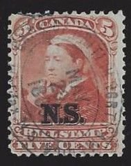 Canada, Nova Scotia #NSB6 used, Federal Bill Stamp, Queen Victoria, issued 1868