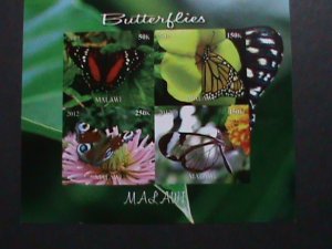 MALAWI-2012-COLLECTIBLE- BEAUTIFUL LOVELY BUTTERFLY IMPERF-MNH S/S-VERY FINE