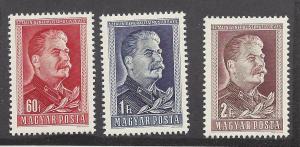 Hungary, 864-66, Joseph Stalin Singles,**Hinged**
