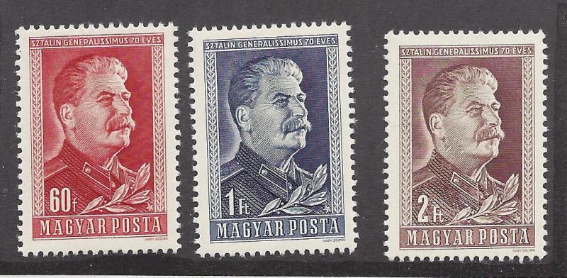 Hungary, 864-66, Joseph Stalin Singles,**Hinged**