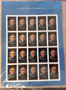 US # 5821 Ruth Bader Ginsburg full pane of 20 forever 2023 Mint NH