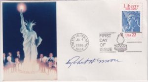 US 1986 FDC for 2224 Signed by Robert H. Moore,  Flying Ace