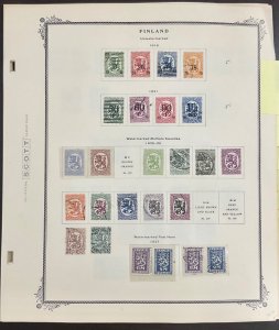 Finland Collection  1858-1976   MNH, Mint and used  45 pages 700+ stamps