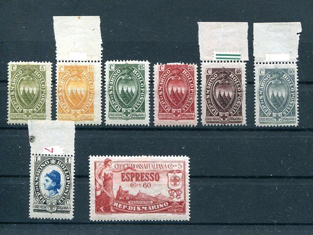 San Marino #B18-24, E01 Mint  B22-24 are NH