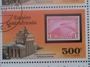 CENTERAL AFRICA-1977-GATES OF BERLIN  -CTO-IMPRINT BLOCK-OG- VF HARD TO FIND