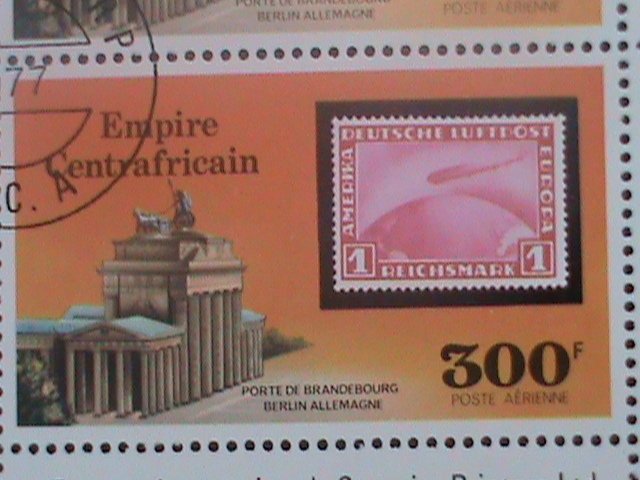 CENTERAL AFRICA-1977-GATES OF BERLIN  -CTO-IMPRINT BLOCK-OG- VF HARD TO FIND