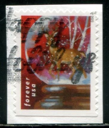 5818 US (66c) Snow Globes - Reindeer SA, used on paper