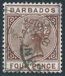 Barbados, Sc #65, 4d Used