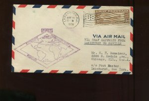 Scott C14 Graf Zeppelin Used Stamp on Nice Flight Cover (Stk C14-RC7)