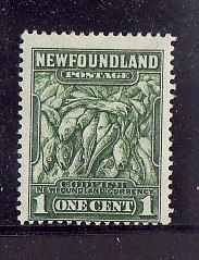 Newfoundland- Sc#183-unused hinged 1c Cod-og-id#8874-1932-7-