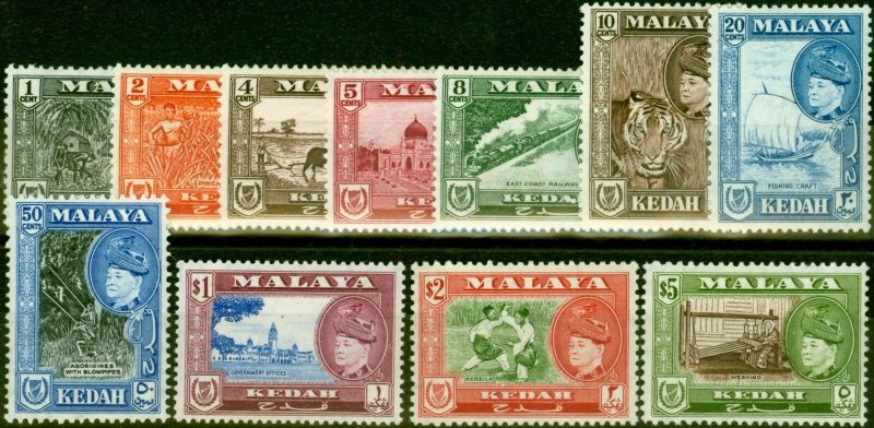 Kedah 1957 Set of 11 SG92-102 Fine & Fresh Mtd Mint