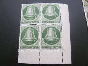 GERMANY BERLIN 1951-2 MNH SC 9N76 CORNER MARGIN BLOCK  VF/XF $24 (114)