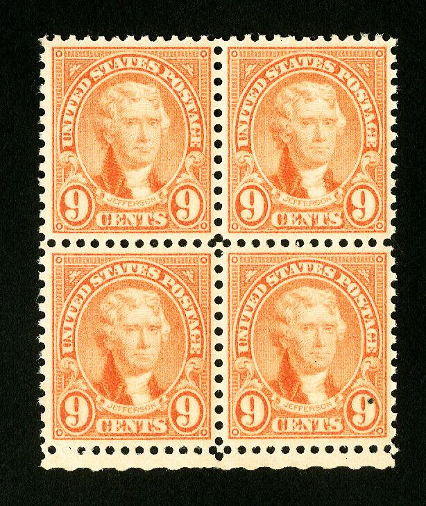 US Stamps # 641 Superb OG NH Block 4