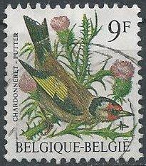 Belgium 1228 (used) 9fr birds: chardonneret