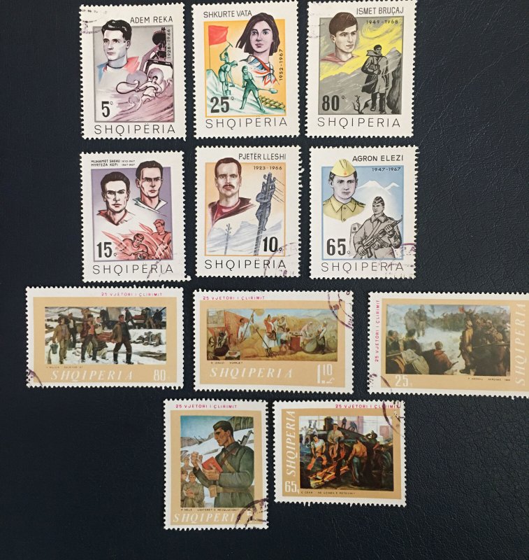 Albania, 1969,Sc1211-15,1201-6,hero, Pinning