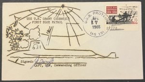 US GRANT SSBN-631 FIRST BLUE PATROL APR 1965 PROTEUS AS-19 CANCEL NAVY CACHET