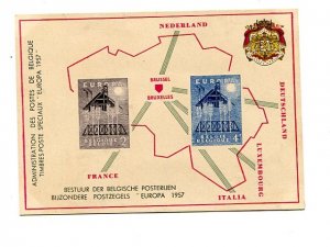 Belgium Europa card 1957   VF  - Lakeshore Philatelics