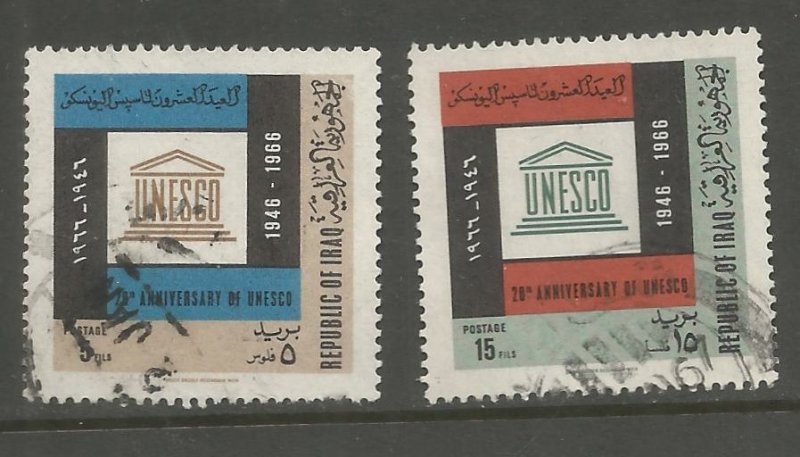 IRAQ  421-422  USED,  20TH ANNIV OF UNESCO