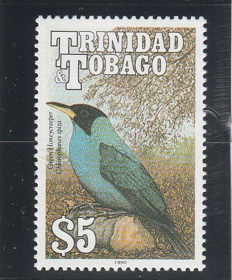 Trinidad & Tobago  Scott#  517a  MNH  (1997 Green Honeycreeper)