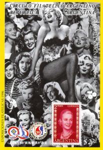 Argentina 1996 Marilyn Monroe-Eva Peron S/S non postal  MNH VF Scarce!!!