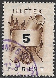 HUNGARY 1952-53 5ft Scroll ILLETEK Revenue Bft. 56 VFU