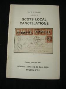 ROBSON LOWE AUCTION CATALOGUE 1971 SCOTS LOCAL CANCELLATIONS 'MEREDITH'