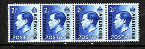 Great Britain Morocco Agencies-Sc#245a- id5-unused NH 2&1/2p bright  ultra strip