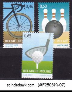 BELGIUM - 2007 SPORTS SG#4048-50 - 3V - MINT NH