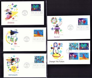 US FDC Scott# 3417a  Stampin' the Future  2000 Fleetwood Set Unaddressed VF