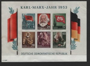 DDR, 144A, NO GUM, SOUVENIR SHEET, 1953, KARL-MARX-JAHR 1953