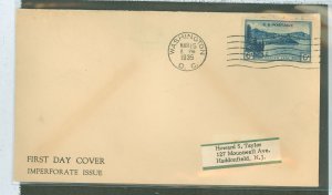 US 761 1935 6c Crater Lake (part of the Natl Parks series) imperf/Farley special printing on an addressed (label) FDC with a gen