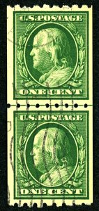 U.S. #390 USED PAIR WITH APS CERT