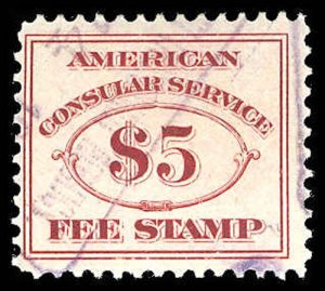 U.S. REV. CON. SER. FEE RK6  Used (ID # 82690)