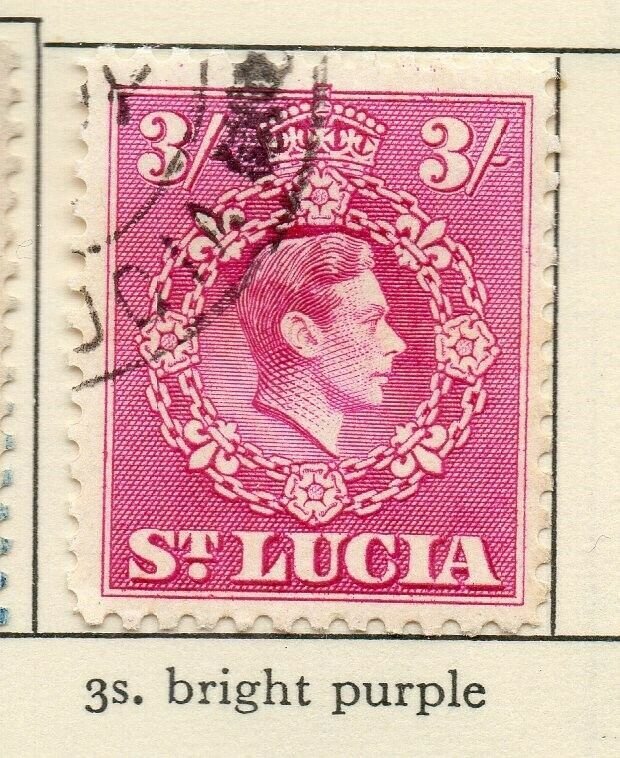 St Lucia 1938-48 GVI Early Issue Fine Used 3S. NW-154982