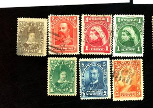NEWFOUNDLAND #41 44 79 80 82 83 85 USED FVF CPL HRS Cat $26