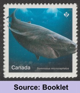 Canada 3109 Sharks Somniosus Microcephalus P single A (from booklet) MNH 2018